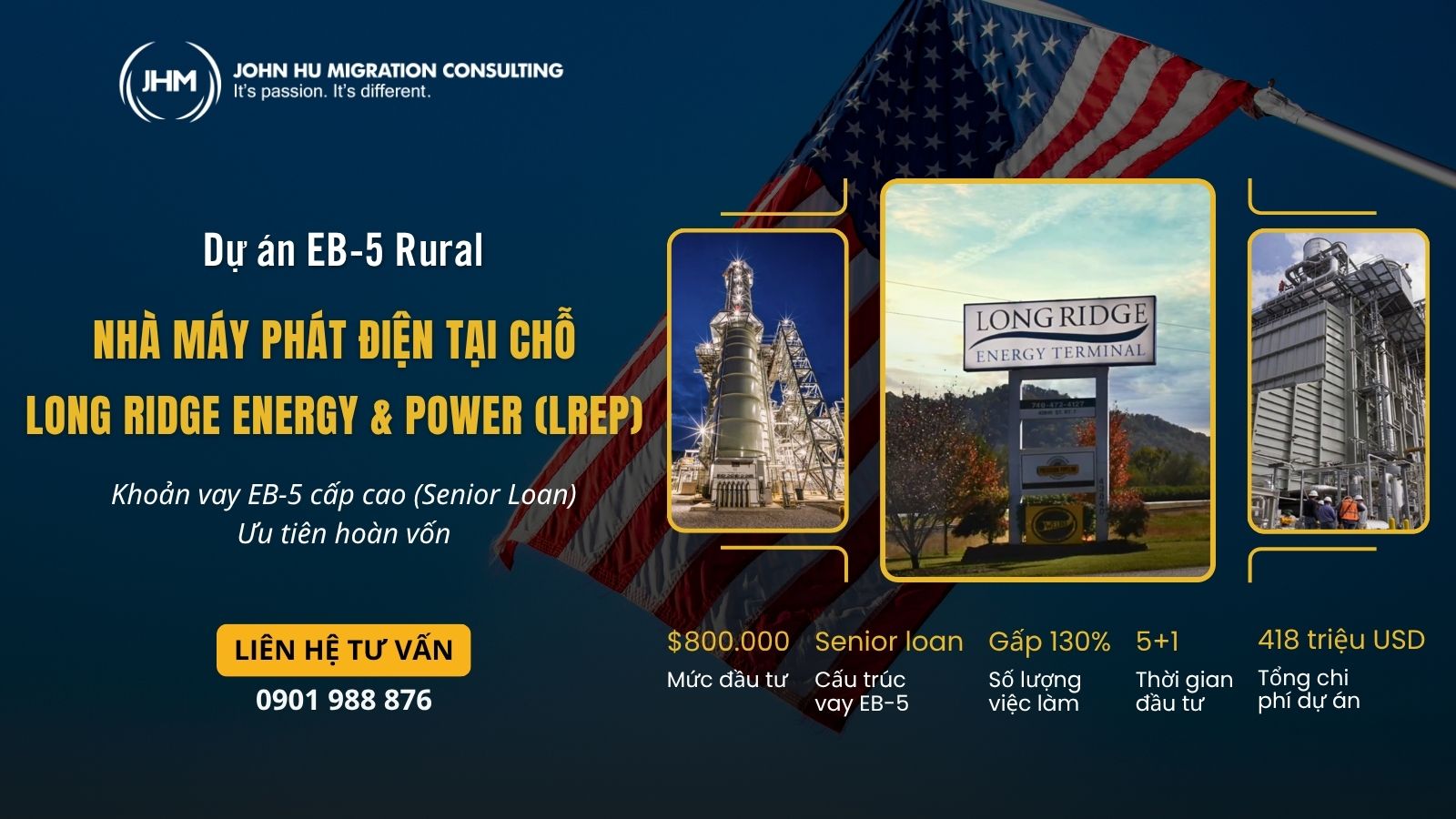 Dự án EB-5 Rural Nhà máy Phát điện tại chỗ Long Ridge Energy & Power (LREP)_John Hu Migration