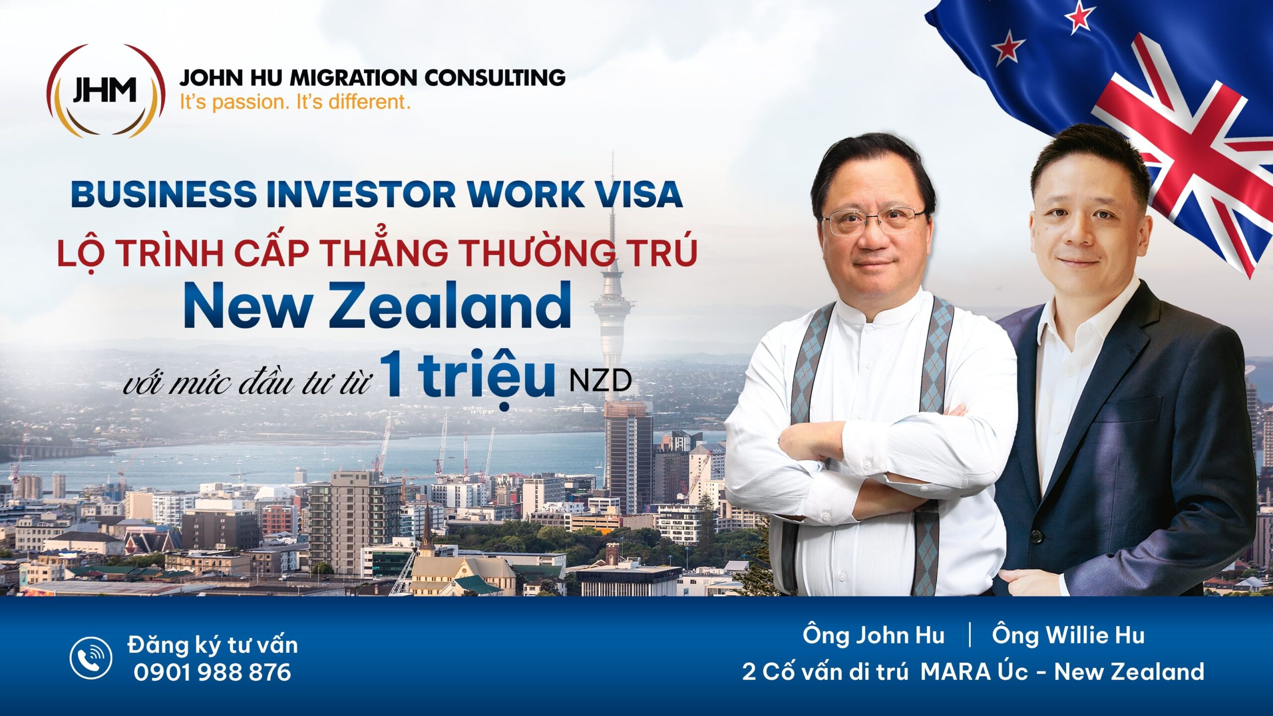 Business Investor Work Visa - Lộ trình lấy thường trú nhân New Zealand cả gia đình với mức đầu tư từ 1 triệu NZD_John Hu Migration