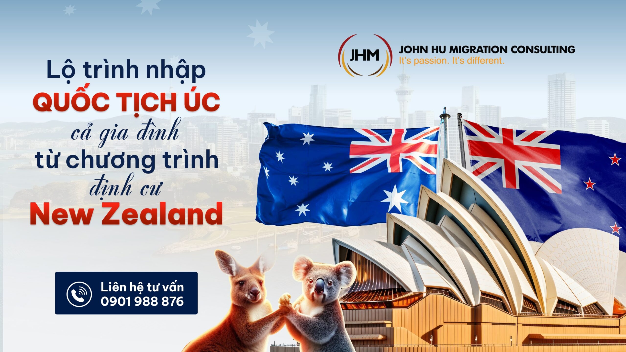 Lộ trình nhập quốc tịch Úc cả gia đình từ chương trình định cư New Zealand_John Hu Migration