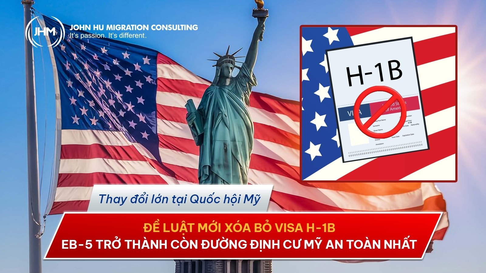 Thay đổi lớn tại Quốc hội Mỹ Đề luật mới xóa bỏ visa H-1B, EB-5 trở thành con đường định cư an toàn nhất_John Hu Migration
