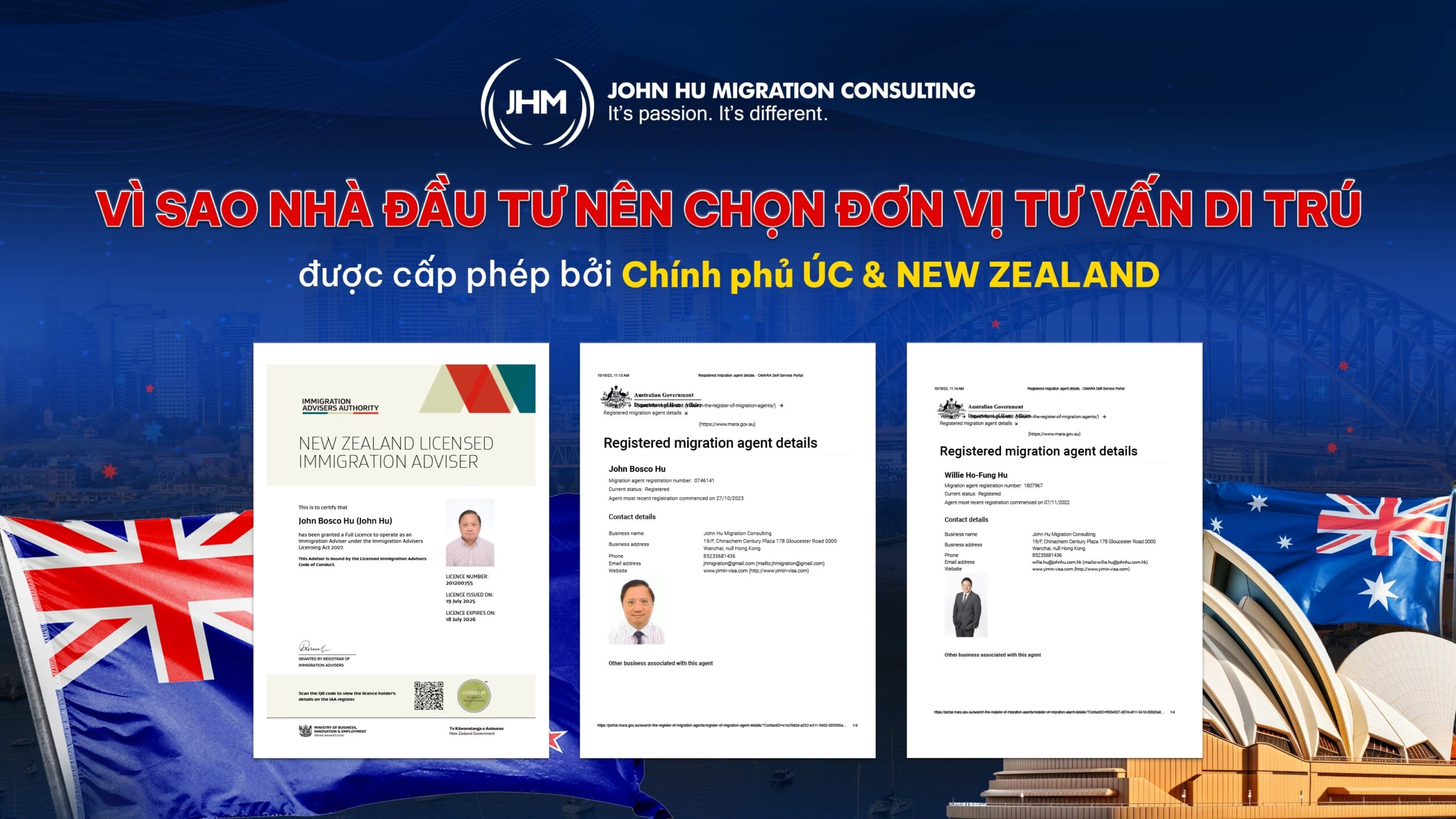 Vì sao nhà đầu tư nên chọn đơn vị tư vấn di trú có bằng cấp được cấp phép bởi Chính phủ Úc & New Zealand_John Hu Migration